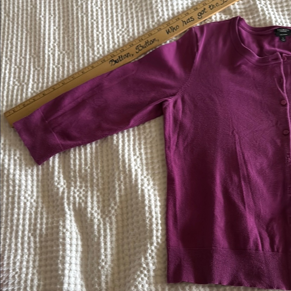 Talbots Purple Button-Up Cardigan Set - Picture 10 of 12